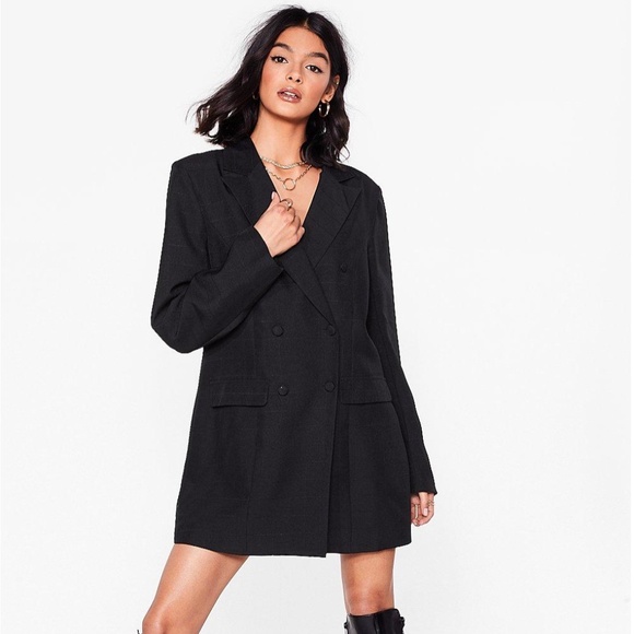 Nasty Gal Dresses & Skirts - Nasty Gal Check Mini Blazer Dress